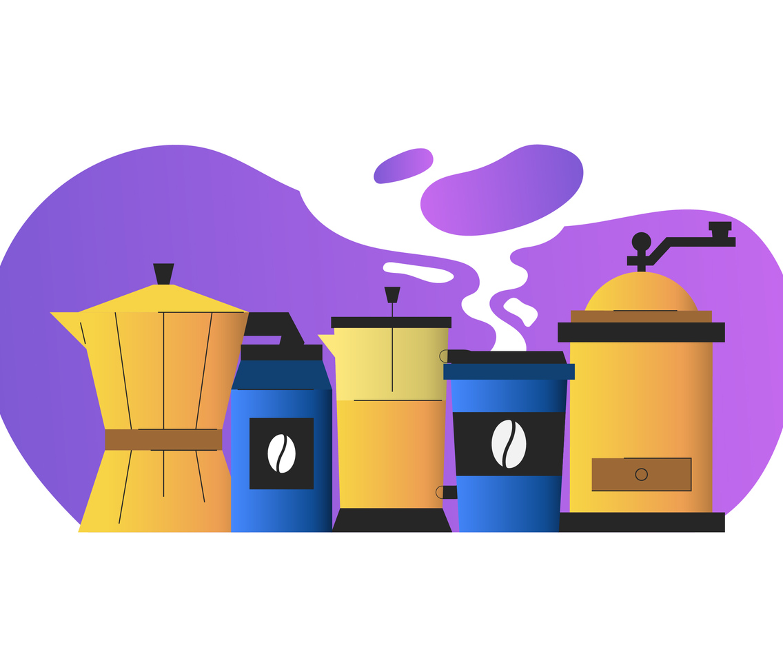 Coffee Elements Clipart Set Vector Illustration