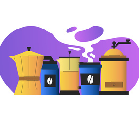 Coffee Elements Clipart Set Vector Illustration