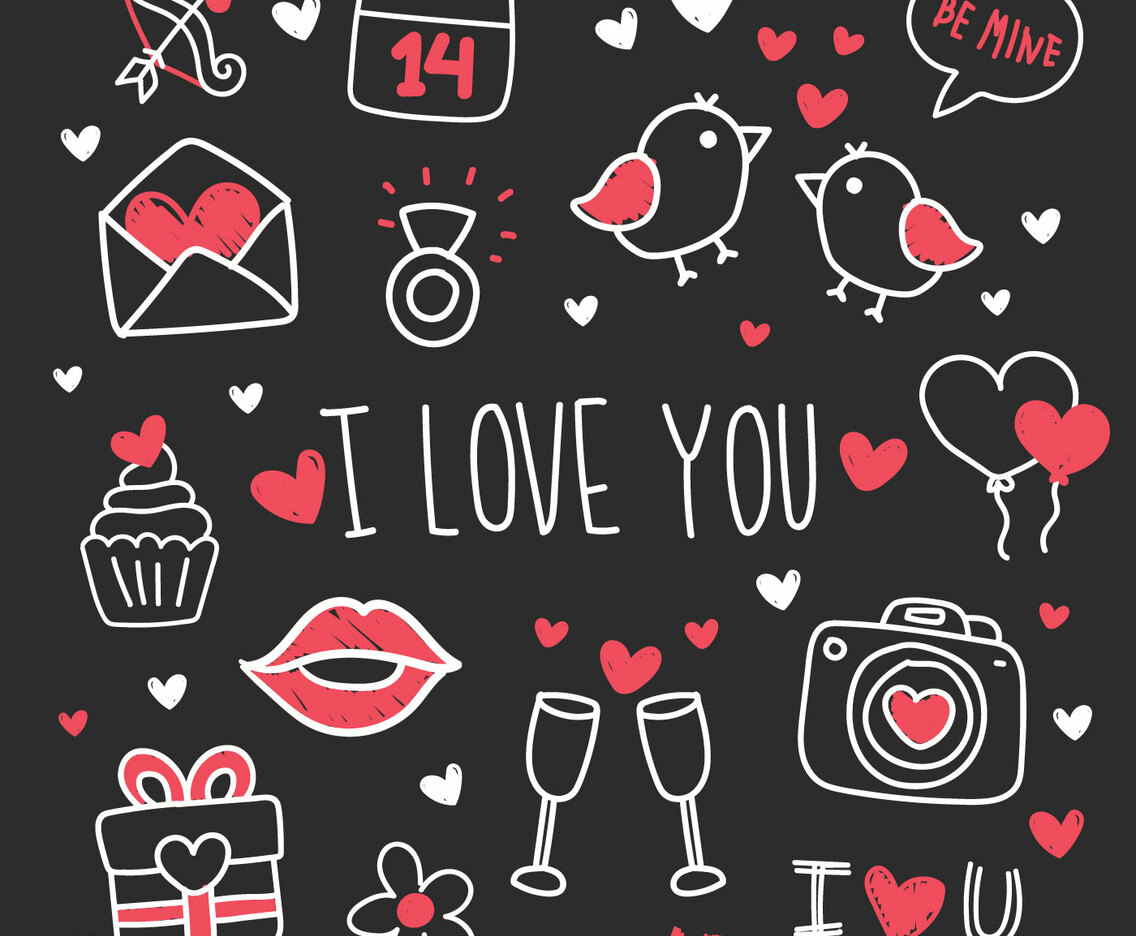 Valentine's Day Cute Elements Set