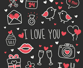 Valentine's Day Cute Elements Set