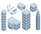 Isometric Industrial Buildings Set Vector