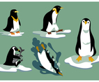 Penguins Clipart Set Vector