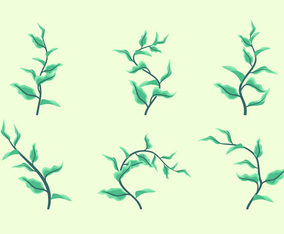 Green Leaves Clipart Vector Set