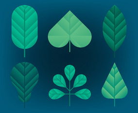 Green Leaves Clipart Set