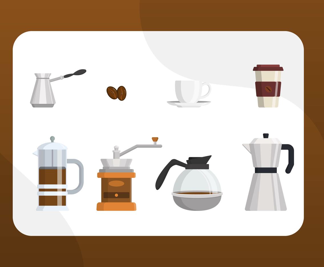 Flat Modern Coffee Vector Clipart Element