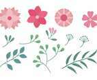 Flower Clipart Set Vector Illustration