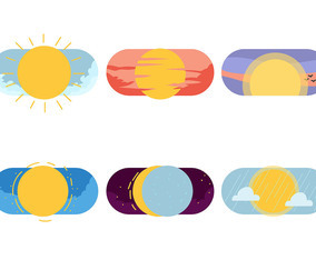 Sun Clipart Set