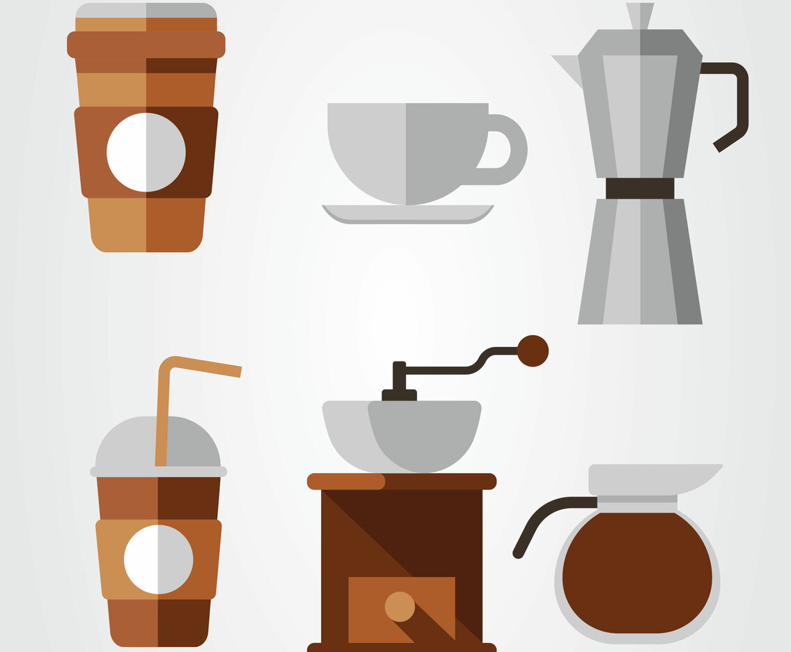 Coffee Elements Cliparts Vector Pack