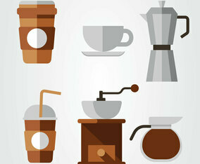 Coffee Elements Cliparts Vector Pack