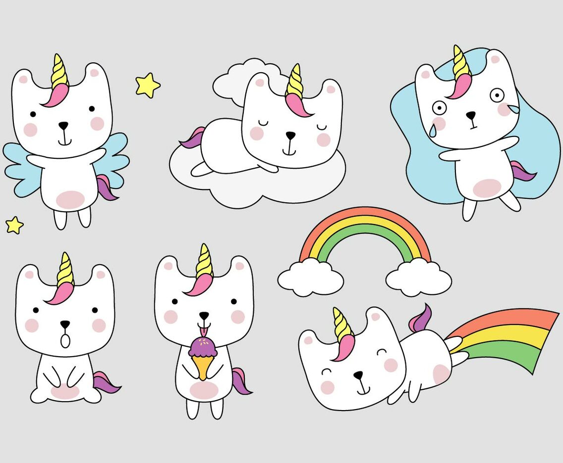Wannabe Unicorn clipart set