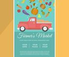 Flat Local Farmer's Market Flyer Vector Template