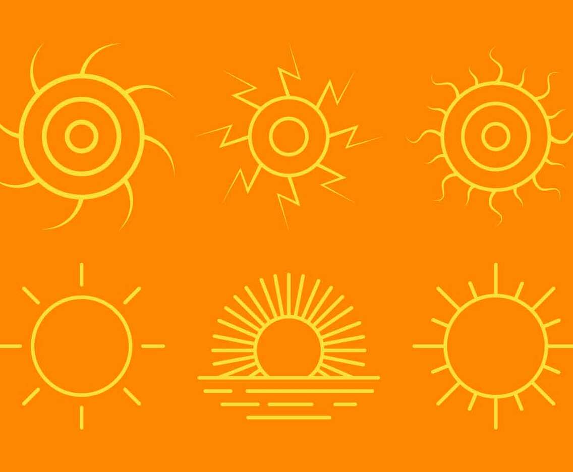 Sun Clipart Set Vector