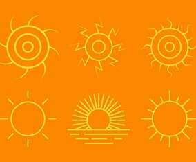 Sun Clipart Set Vector