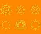 Sun Clipart Set Vector