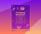 Flyer Design Farmers Market Vector