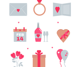 Valentines Day Elements Set