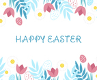 Easter Floral Seamless Border