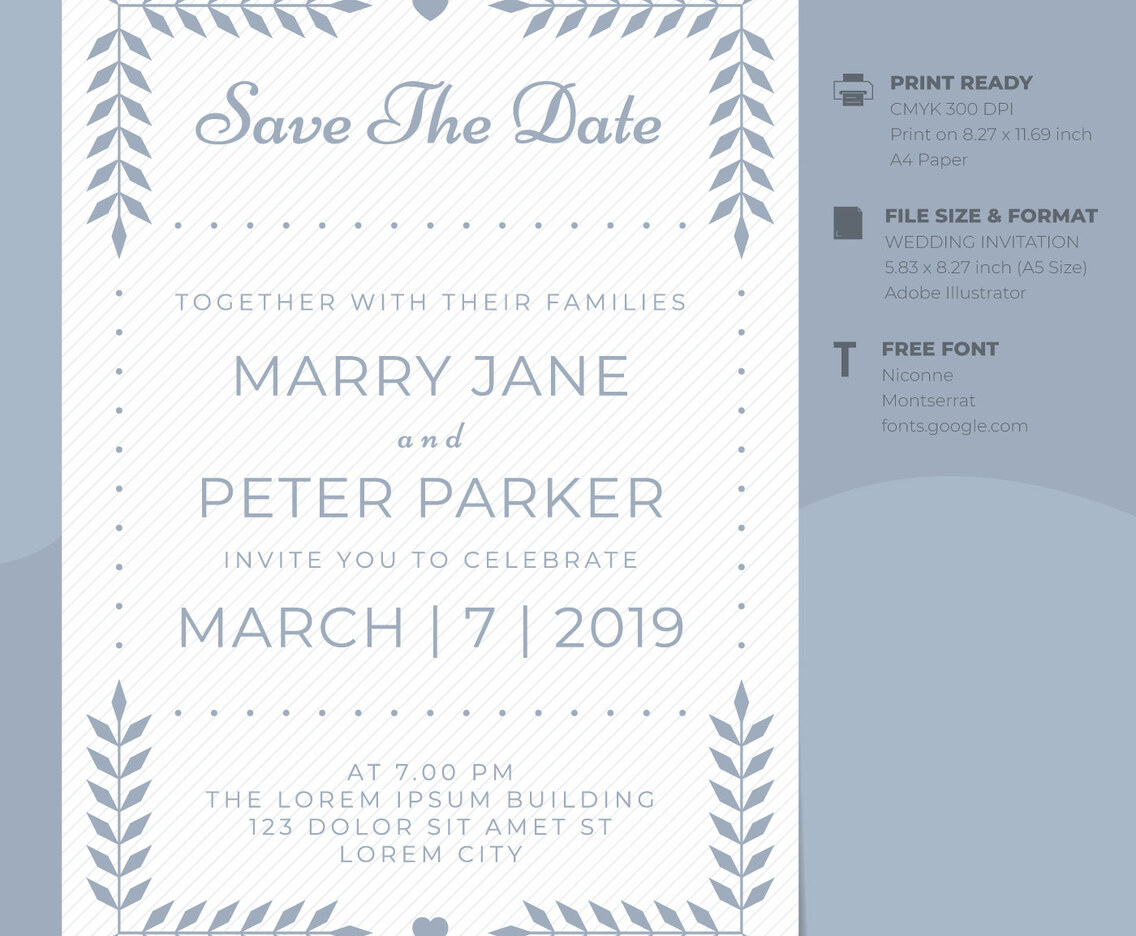 Vintage Wedding Invitation Template