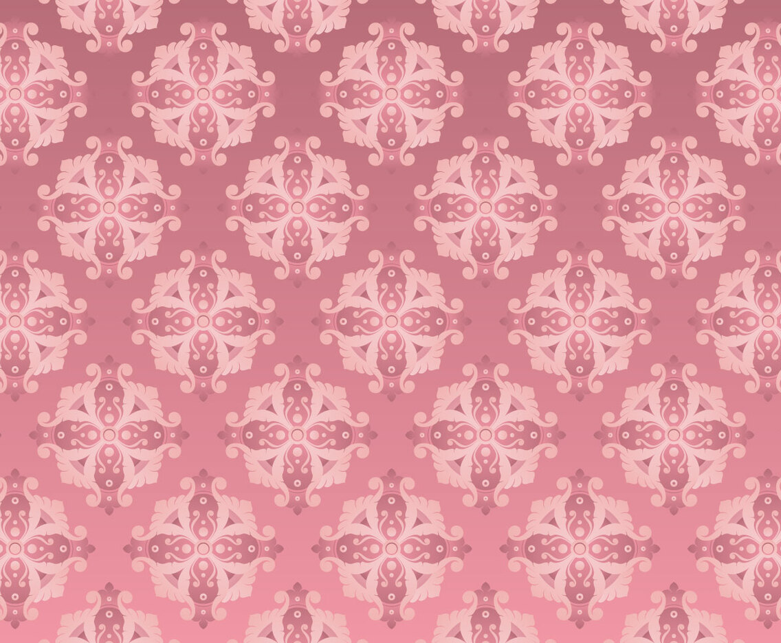 Rose Gold Rococo Pattern Background