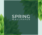 Spring Design Square Element With Green Leaves Background
