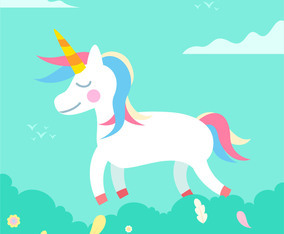 pastel color unicorn