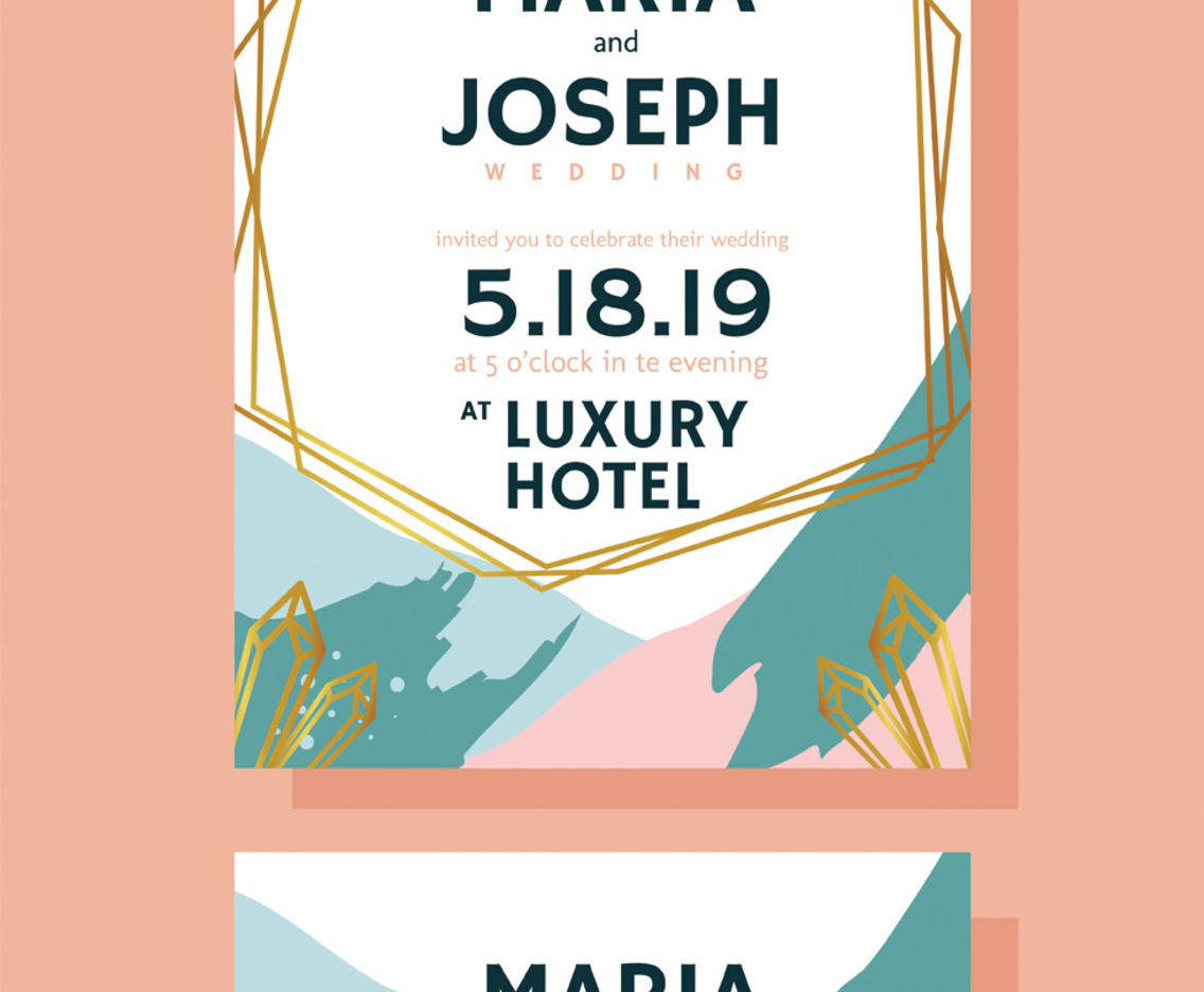 Wedding Invitation Card Template Vector Design