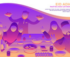 Eid Adha Parties And Gatherings Vector