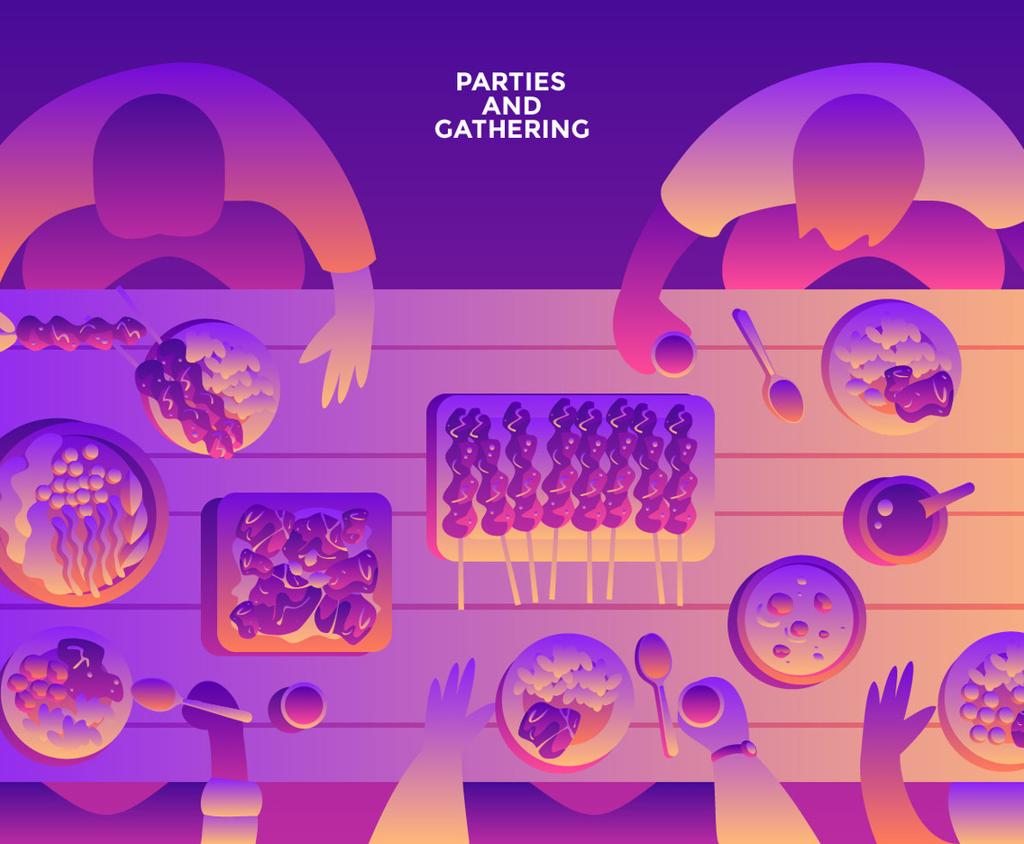 Parties And Gatherings Top View Vector