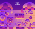 Parties And Gatherings Top View Vector