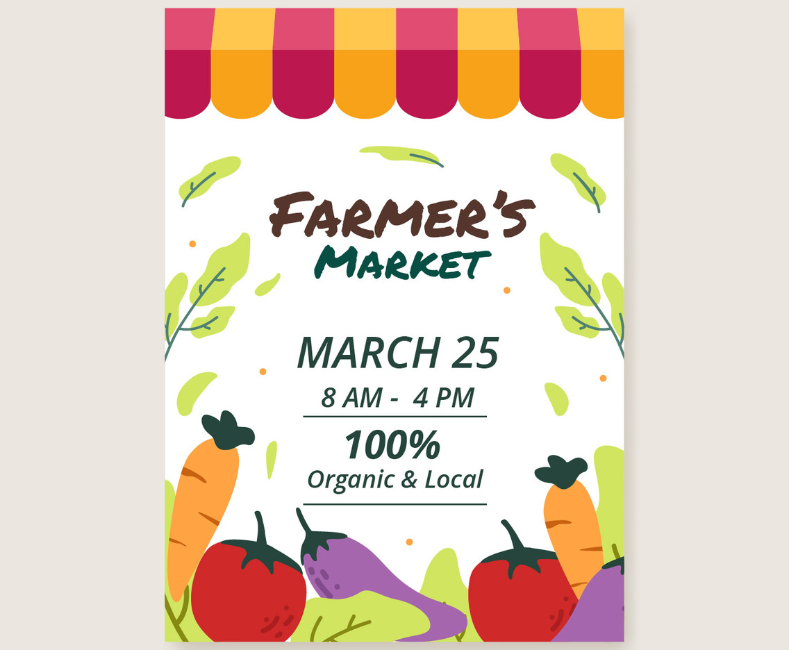Farmer Markets Flyer Template Vector