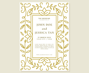 Wedding Invitation Card Vector Template