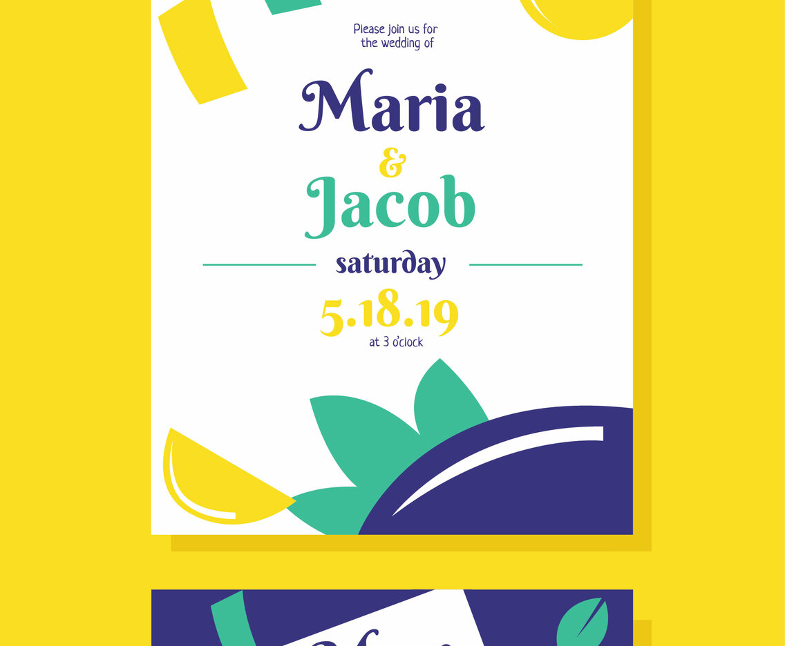 Wedding Invitation Card Template Vector Design