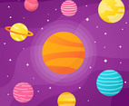Galaxy Space With Element Background Vector