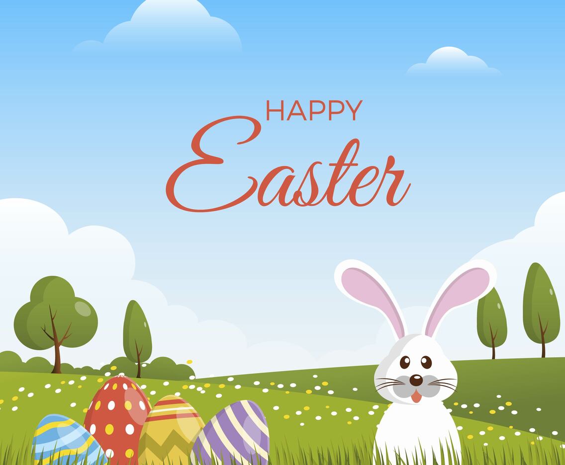 Flat Cute Easter Vector Background