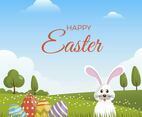 Flat Cute Easter Vector Background