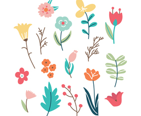 Colorful Doodled Flowers