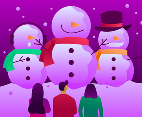 Snowy Sapporo Snow Festival Vectors