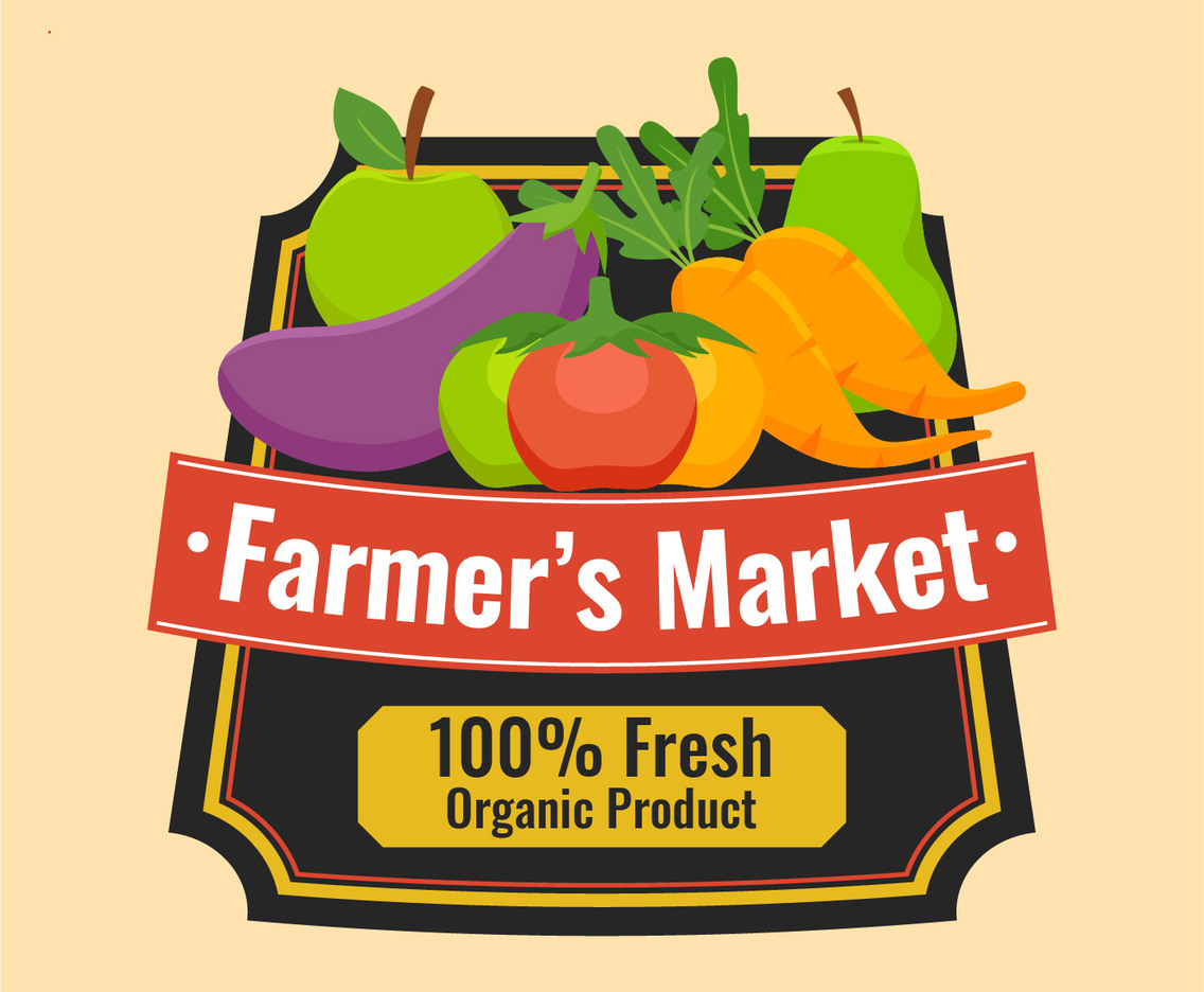 label style flyer design farmers market