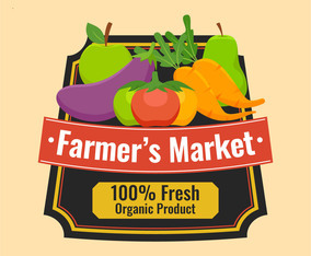 label style flyer design farmers market