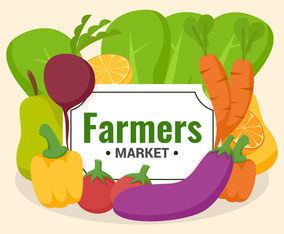 cluster of vegetables flyer design farmers market