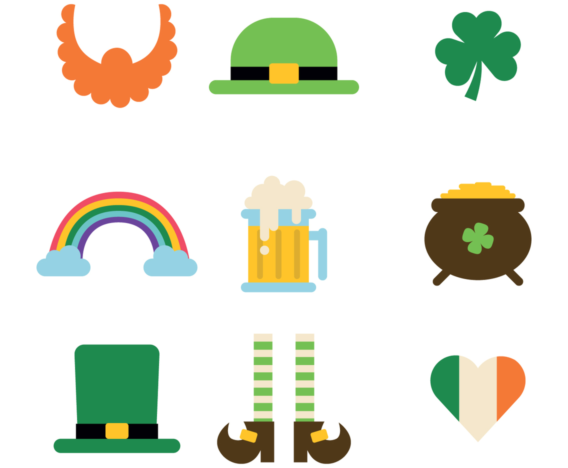 Set Of Flat St Patrick's Icons