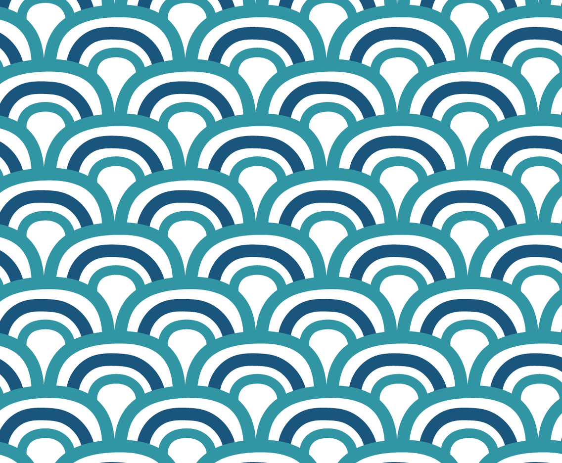 Doodle Japanese Waves Background
