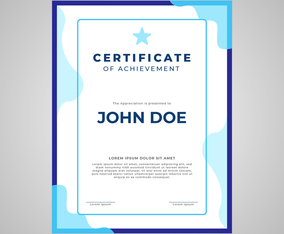 Certificate template portrait layout