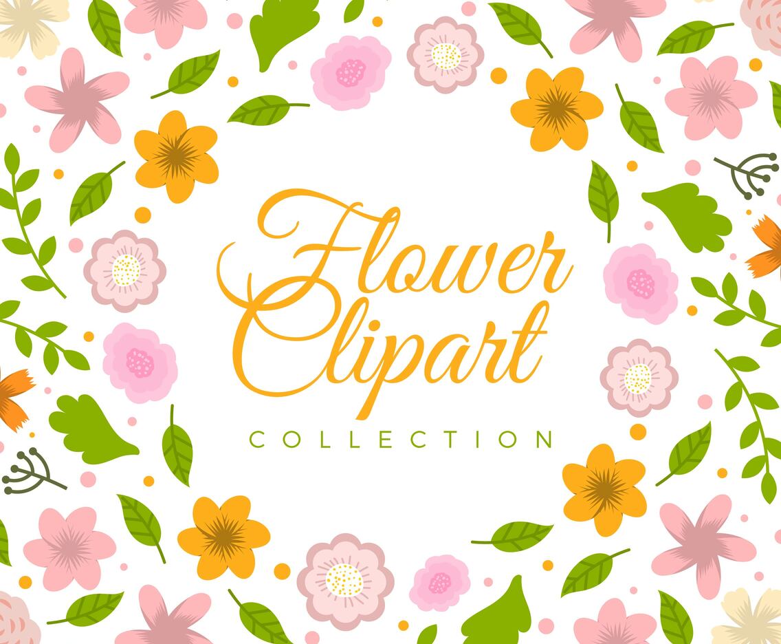 Flat Colorful Flower Clipart Collection