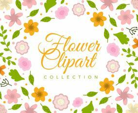 Flat Colorful Flower Clipart Collection