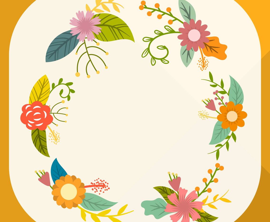 Flat Simple Flower Combination Vector Clipart Collection
