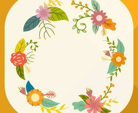 Flat Simple Flower Combination Vector Clipart Collection