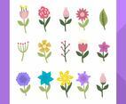 Flat Modern Flower Clipart Collection