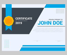 modern cool color certificate template