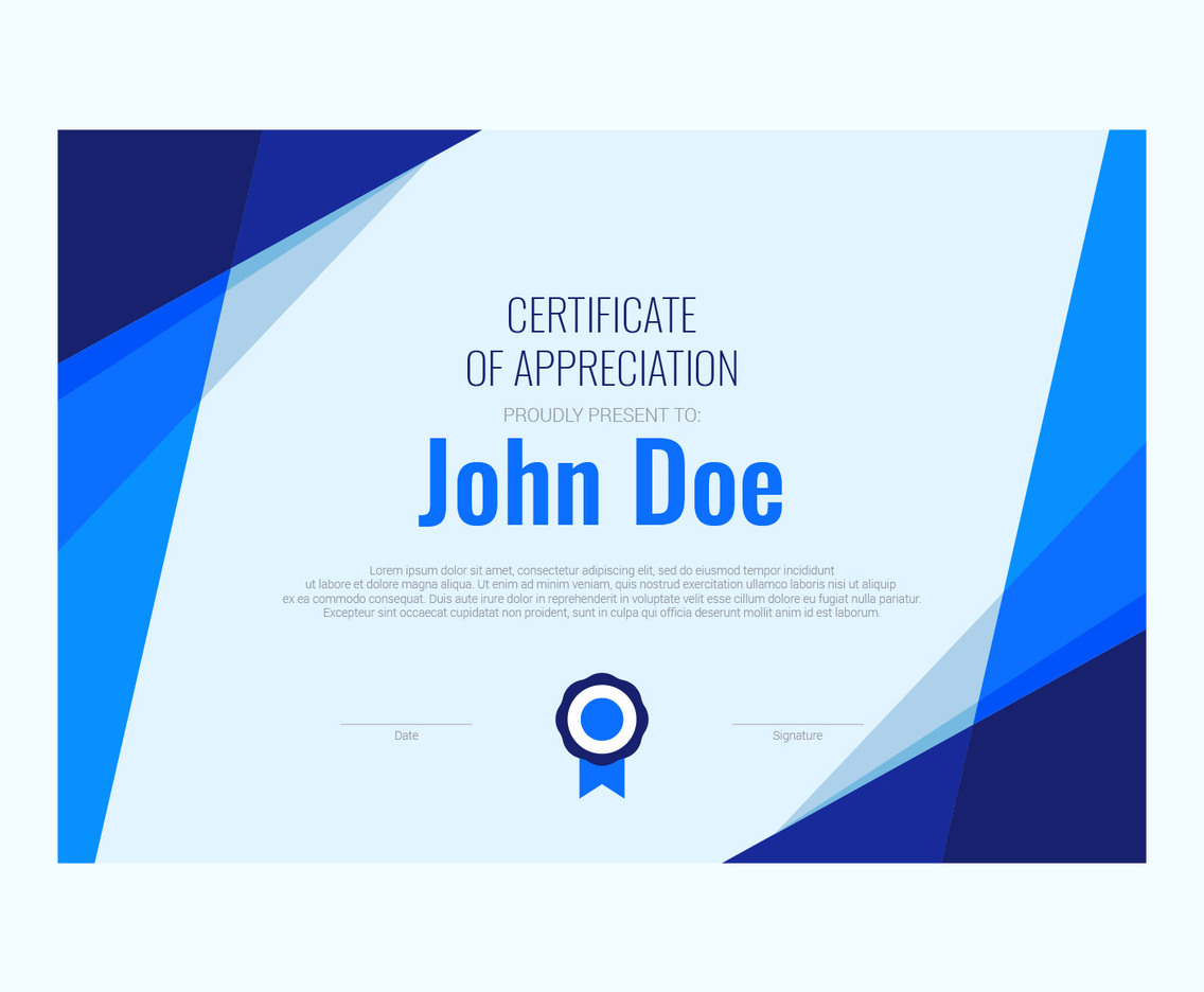 cool color geometric certificate template